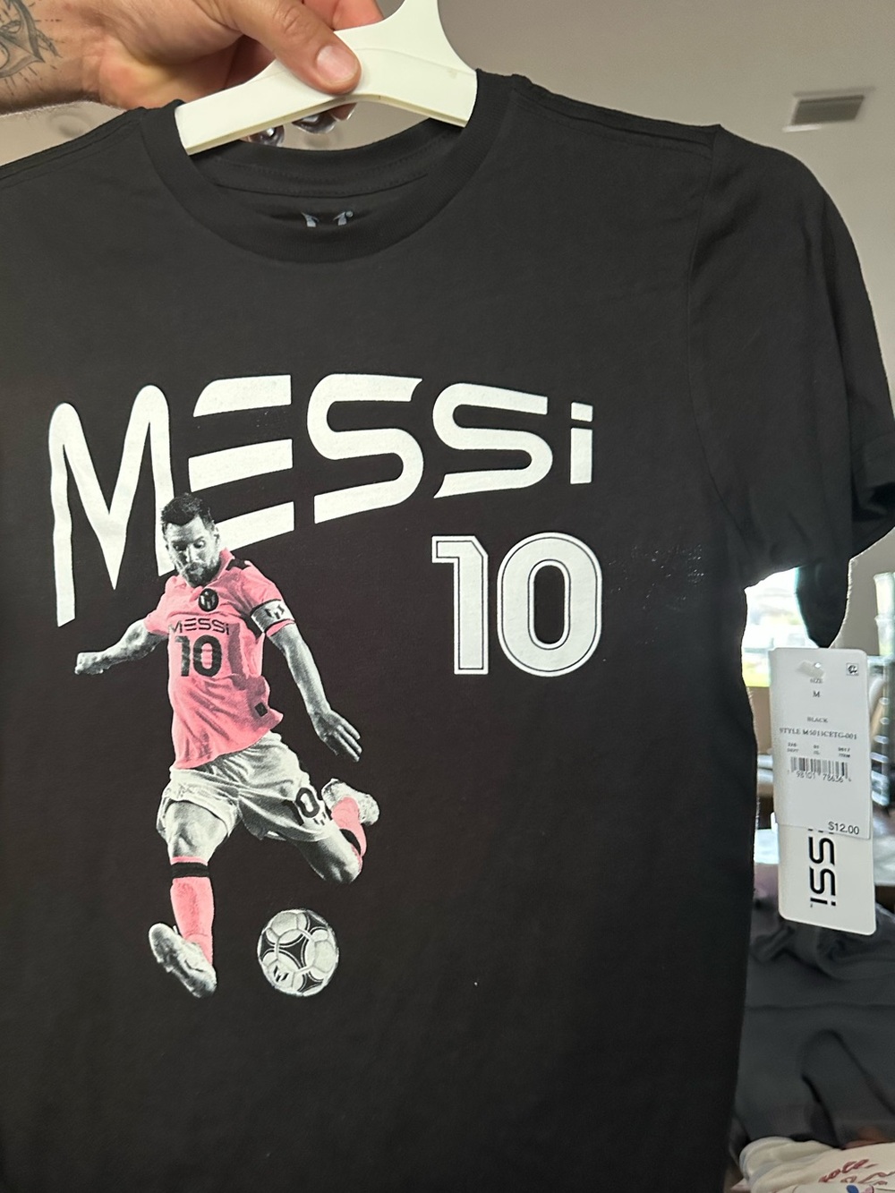 MESSi Kids' Short Sleeve Tee - Black with Pink Graphic